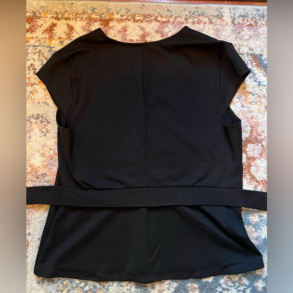 New York & Company Black Blouse with Tie-Waist - Picture 4 of 5